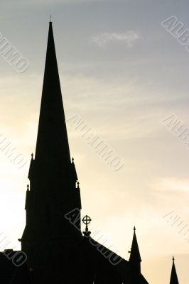 Silhouette of Church at Sunset
