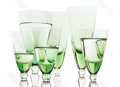 Glass on the white background