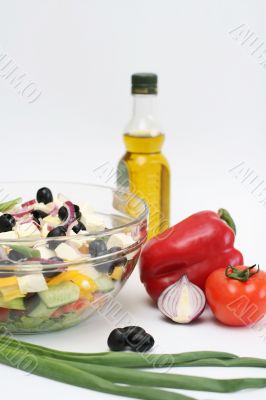 Multi-coloured vegetables for salad