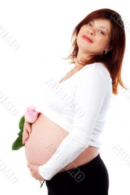 joyful expectant mother