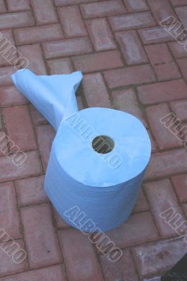Roll of Blue Industrial Tissue