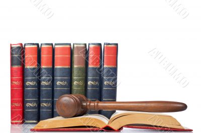 Gavel over the opened law book