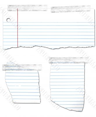 Ripped and Taped Loose Leaf Notebook Paper