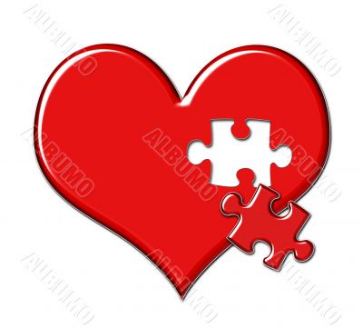 Heart with Puzzle Piece Missing