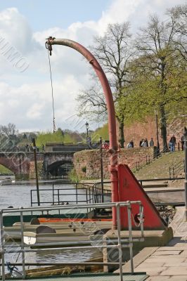 Boat Hoist on River Dee in Chester