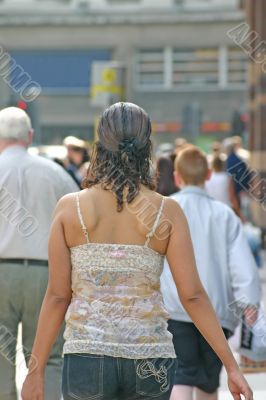 Blonde Woman Shopping in Liverpool