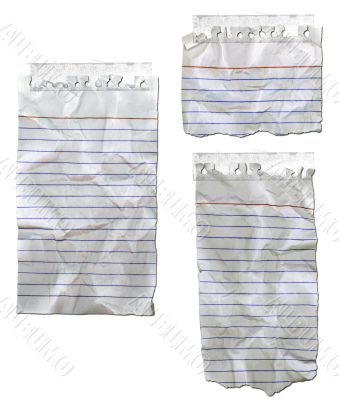 Ripped Wrinkled Note Paper with Tape