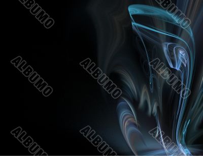 Abstract Blue Smoke on Black