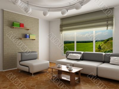 Interior of a room of rest. 3D image