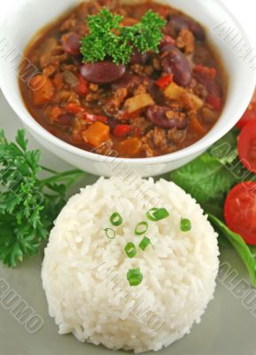 Rice Stack Chili Con Carne