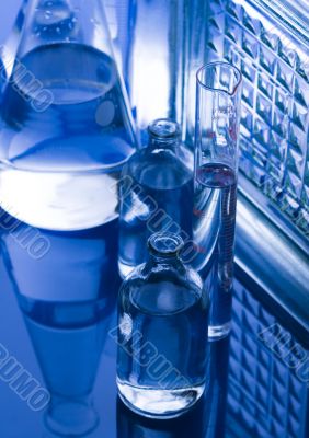Blue chemistry vials Blue chemistry vials
