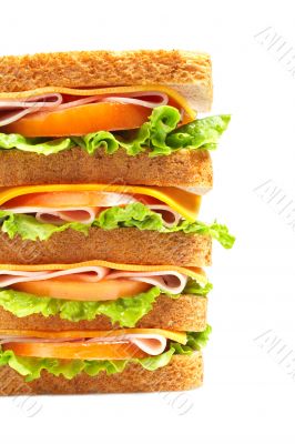 Healthy ham big sandwich