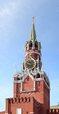 Kremlin. Tower. Clock. Red star.