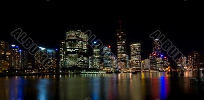 Brisbane River and City Skyline at Night