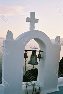 Magic winter evening on Santorini, Greece Magic winter evening on Santorini, Greece