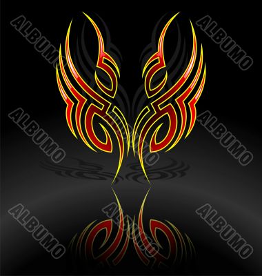 vector tribal tattoo motive on dark background
