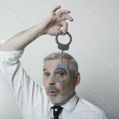 Man and handcuff