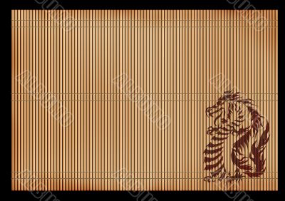 Background -  ancient Japanese mat with a dragon