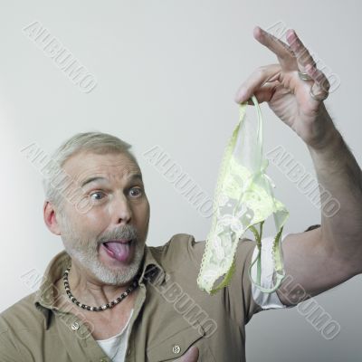 Man showing a string