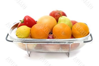Big sieve with fruit