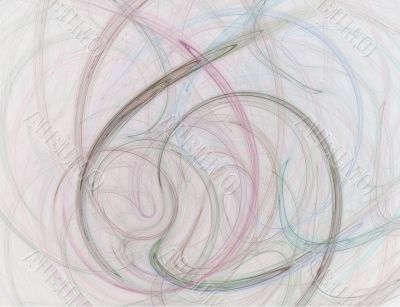 Abstract Pastel Colored Smoke Swirls on White