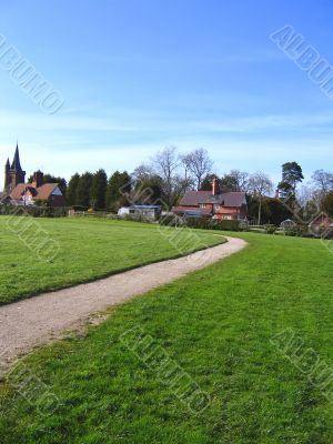 Village Green in Cheshire Village of Aldford