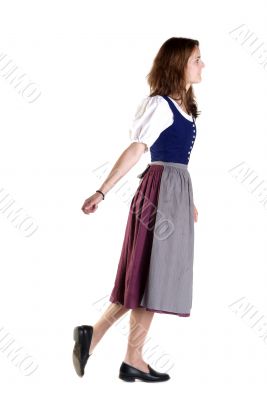 woman in Dirndl pulls