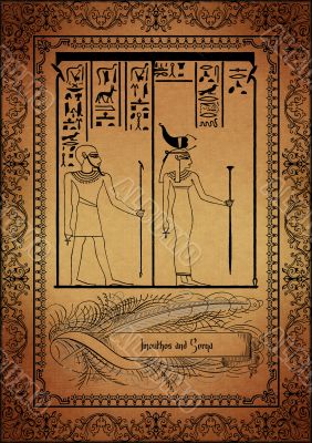Parchment with egyptian elements