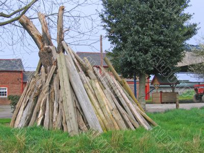 Wood for Bonfire on Farm