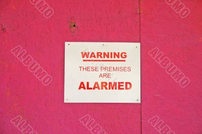 Alarm Warning Notice