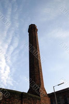 Partial Silhouette of Old Industrial Chimney