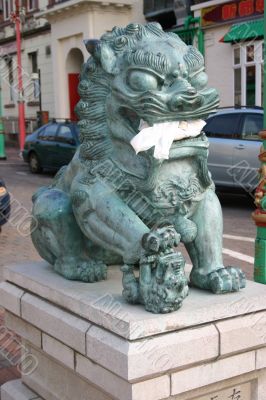 Chinese Lion Eating Takeaway