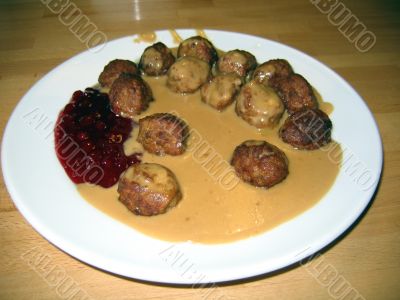 Plate of Swedish Meatballs