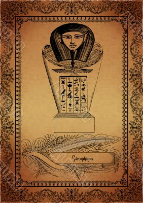 Parchment with egyptian elements