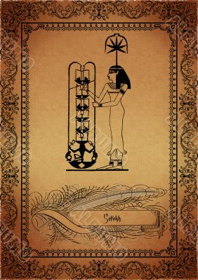 Parchment with egyptian elements