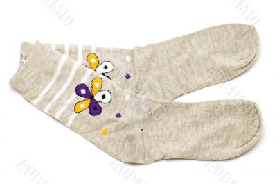 sock on white