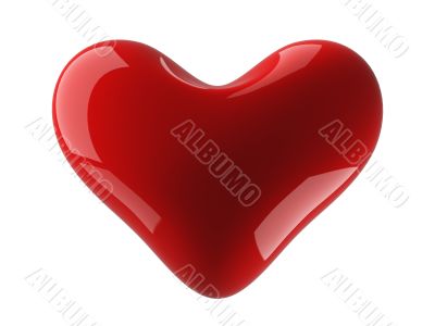 Isolated heart on a white background. 3D image.