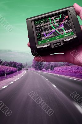 GPS in a man hand.
