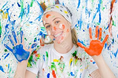 Woman painting Woman painting