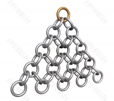 3d pyramid from silver parts of a circuit 3d pyramid from silver parts of a circuit