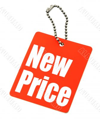 Price tag on white