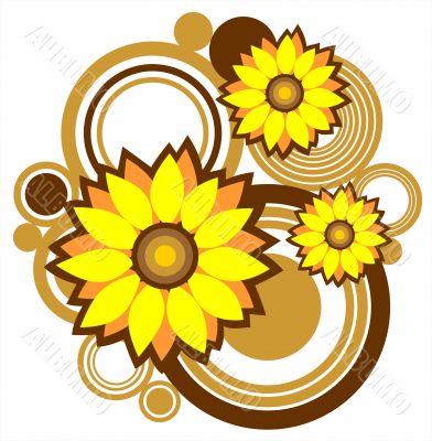 flowers and abstract pattern flowers and abstract pattern