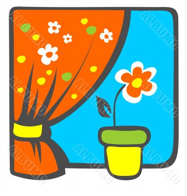 flower on windowsill flower on windowsill