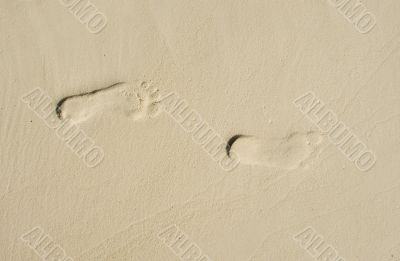 Human traces on sand