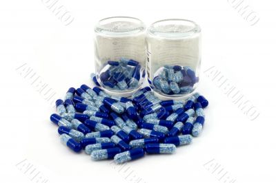 bottles and capsules isolated