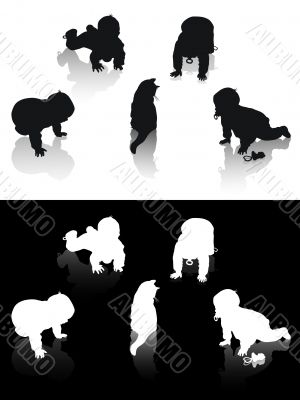 black and white silhouettes of childhood black and white silhouettes of childhood