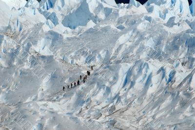 Trekking  on a glacier