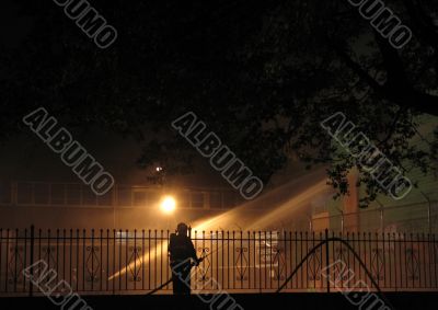 fire fighter in the night
