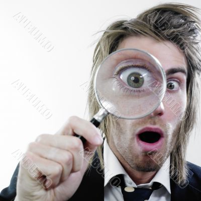 Man with magnifying glass Man with magnifying glass