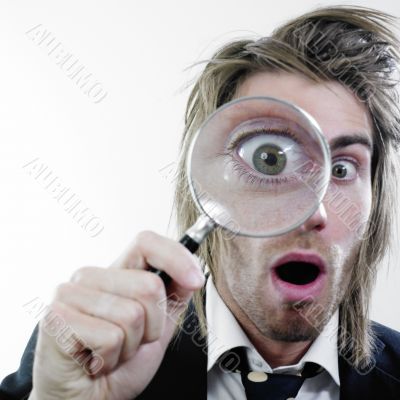 Man with magnifying glass